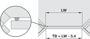 Nábytkový závěs 45°, Blum Clip Top Blumotion 110°, pro rohové skříňky se zarovnanou přední stranou