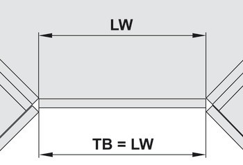 Nábytkový závěs 45°, Blum Clip Top Blumotion 95°, pro rohové skříňky se zapuštěnými čelními panely