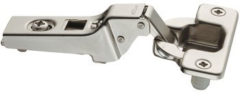 Nábytkový závěs, Blum Clip 100°, polonaložená montáž/oboustranná montáž, pro tenké dveře, s automatickou zavírací pružinou, bez mechanismu tlumeného zavírání