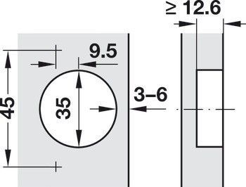 Nábytkový závěs, Blum Clip Top 120°, plně naložená montáž, včetně nebo bez automatické zavírací pružiny