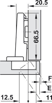Nábytkový závěs, Blum Clip Top 120°, plně naložená montáž, včetně nebo bez automatické zavírací pružiny