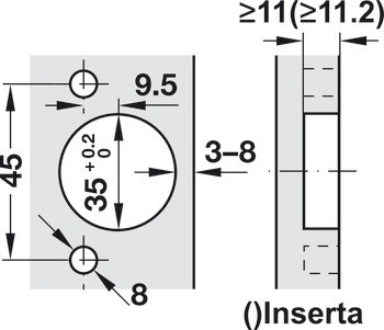 Nábytkový závěs, Blum Clip Top 170°, plně naložená montáž