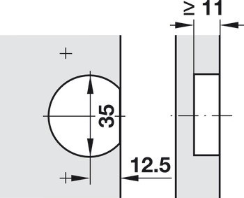 Nábytkový závěs, Blum Clip Top 60°, pro skládací dveře rohové skříňky