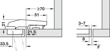 Nábytkový závěs, Blum Clip Top 95°, včetně nebo bez automatické zavírací pružiny