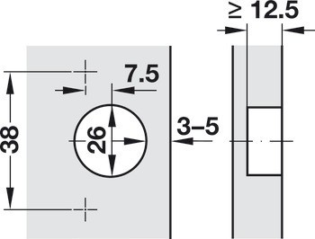 Nábytkový závěs, Blum Clip Top Mini 94°, polonaložená montáž/oboustranná montáž