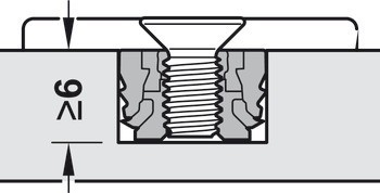 Nábytkový závěs, Blum Expando T, Clip Top Blumotion 110°