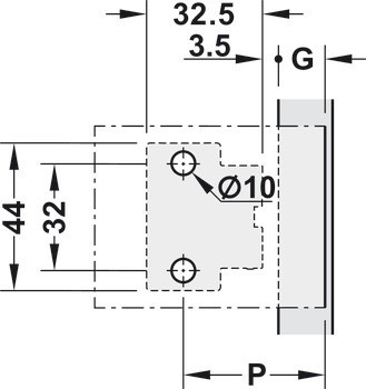 Nábytkový závěs, Blum Expando T, Clip Top Blumotion 110°
