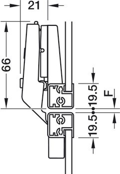 Nábytkový závěs, Clip Top 134°