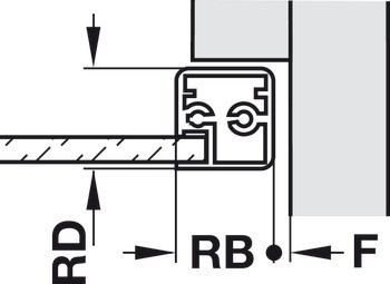 Nábytkový závěs, Clip Top 95°, vložená montáž, k přišroubování