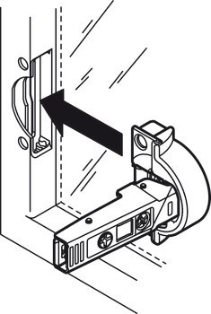 Nábytkový závěs, Clip Top Blumotion 95°, plně naložená montáž, pro úzké rámy