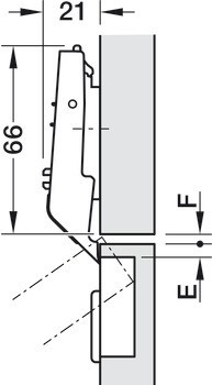 Nábytkový závěs, Clip Top, pro Blum Aventos HF top a HF top Servo-Drive