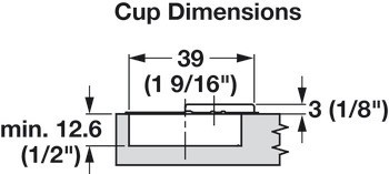 Nábytkový závěs, Grass Tiomos 110°, plně naložená montáž