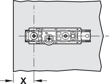 Nábytkový závěs, Grass Tiomos 110°, pro aplikace do slepého rohu, vložená montáž