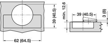 Nábytkový závěs, Grass Tiomos 110°, pro aplikace do slepého rohu, vložená montáž
