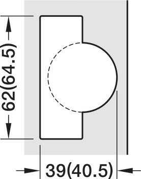 Nábytkový závěs, Grass Tiomos 155°, plně naložená montáž