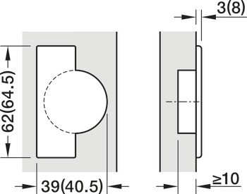 Nábytkový závěs, Grass Tiomos 155°, plně naložená montáž