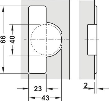 Nábytkový závěs, Häfele Metalla 310 A/SM 95°, polonaložená montáž/oboustranná montáž