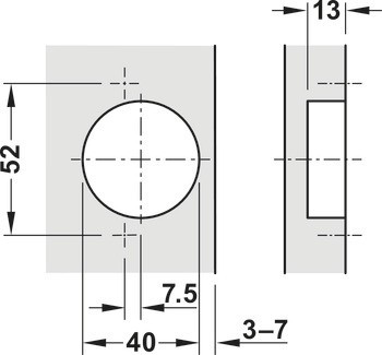 Nábytkový závěs, Häfele Metalla 310 A/SM 95°, vložená montáž