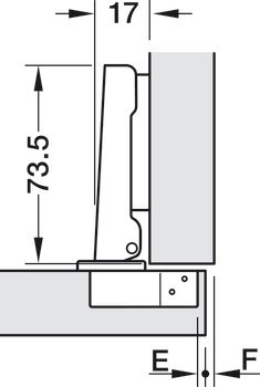 Nábytkový závěs, Häfele Metalla 310 SM 110°, plně naložená montáž