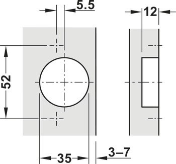 Nábytkový závěs, Häfele Metalla 310 SM 110°, polonaložená montáž/oboustranná montáž