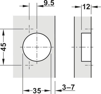 Nábytkový závěs, Häfele Metalla 310 SM 110°, polonaložená montáž/oboustranná montáž