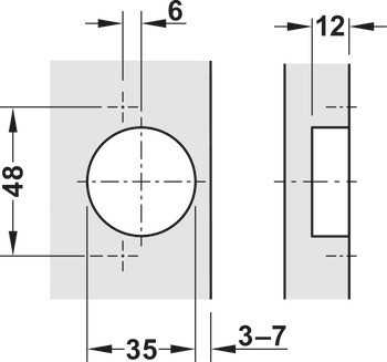 Nábytkový závěs, Häfele Metalla 310 SM 110°, vložená montáž