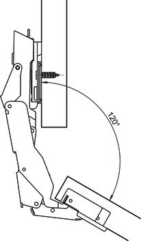 Nábytkový závěs, Häfele Metalla 310 SM 155°, plně naložená montáž
