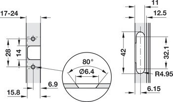 Nábytkový závěs, Häfele Metalla 510 A/SM 105°, polonaložená montáž/oboustranná montáž