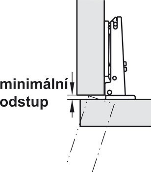 Nábytkový závěs, Häfele Metalla 510 A/SM 105°, pro tenké dřevěné dveře od 10 mm, plně naložená montáž