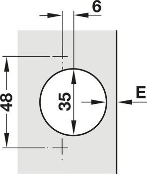 Nábytkový závěs, Häfele Metalla 510 A/SM 105°, pro tenké dřevěné dveře od 10 mm, polonaložená montáž/oboustranná montáž