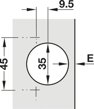 Nábytkový závěs, Häfele Metalla 510 A/SM 110°, polonaložená montáž/oboustranná montáž