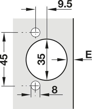 Nábytkový závěs, Häfele Metalla 510 A/SM 110°, polonaložená montáž/oboustranná montáž