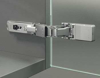 Nábytkový závěs, Häfele Metalla 510 A/SM 110°/push 110°, plně naložená montáž, pro speciální materiály