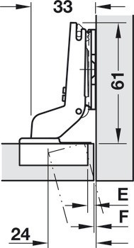 Nábytkový závěs, Häfele Metalla 510 A/SM 110°, vložená montáž