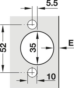 Nábytkový závěs, Häfele Metalla 510 A/SM 110°, vložená montáž