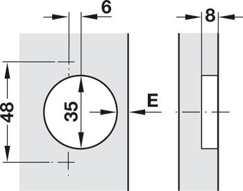 Nábytkový závěs, Häfele Metalla 510 A/SM 155°, polonaložená montáž/oboustranná montáž