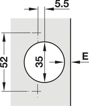 Nábytkový závěs, Häfele Metalla 510 A/SM 165°, polonaložená montáž/oboustranná montáž