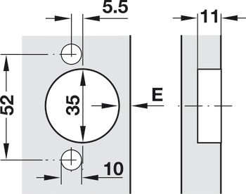 Nábytkový závěs, Häfele Metalla 510 A/SM 94°, pro tlusté dveře a profilové dveře do 35 mm, plně naložená montáž