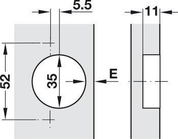 Nábytkový závěs, Häfele Metalla 510 push A/SM 165°, plně naložená montáž
