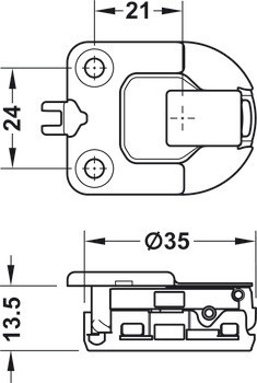 Nábytkový závěs, Häfele Metalla 510 SM 110°, plně naložená montáž