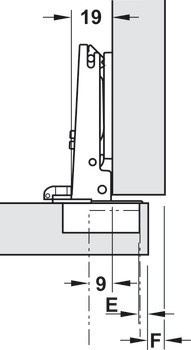 Nábytkový závěs, Häfele Metalla 510 SM 110°, plně naložená montáž