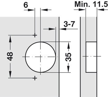 Nábytkový závěs, Häfele Metalla A 110°, plně naložená montáž
