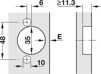Nábytkový závěs, Häfele Metalla A 110°, polonaložená montáž/oboustranná montáž
