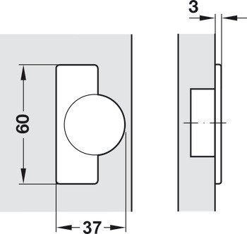 Nábytkový závěs, Häfele Metalla A 110°, polonaložená montáž/oboustranná montáž