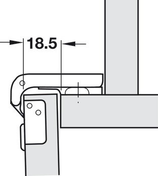 Nábytkový závěs, Häfele Metalla Mini A 95°, pro čelní montáž na rám, pro dřevo