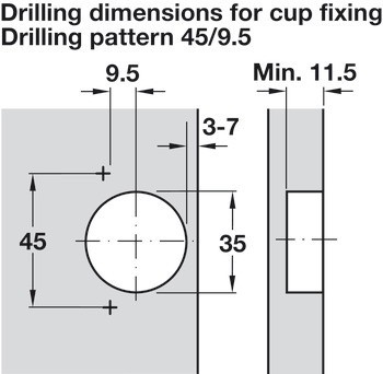 Nábytkový závěs, Häfele Metalla SM Combi 110°, plně naložená montáž