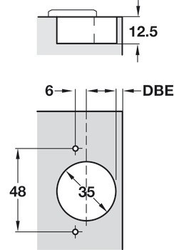 Nábytkový závěs, Häfele Metallamat A/SM 110°, plně naložená montáž