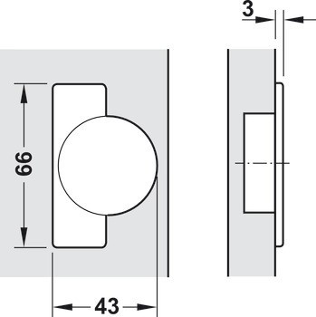 Nábytkový závěs, Häfele Metallamat A/SM 92°, vložená montáž