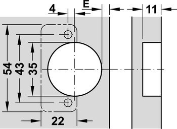 Nábytkový závěs, nerez, plně naložená montáž