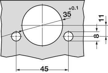 Nábytkový závěs, Tiomos 95°, plně naložená montáž